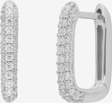 Lucardi Earrings 'Modern' in Silver: front