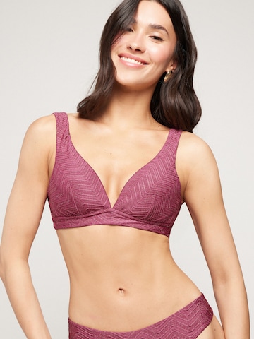 Tezenis Triangle Bikini Top 'Sparkling Touch Malva' in Pink: front