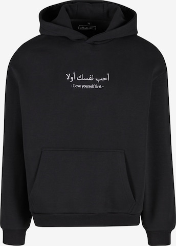 Miss TeeSweater majica 'Love Yourself First' - crna boja: prednji dio