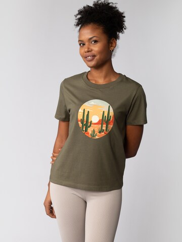 T-shirt 'Sonnenuntergang In Der Wüste' Watapparel en vert : devant