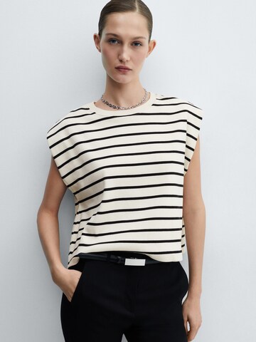 MANGO Top 'MACAROON' in White: front