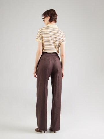 GUESS Wide leg Bandplooibroek 'Carla' in Bruin
