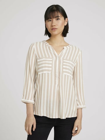 TOM TAILOR Blouse in Beige: front