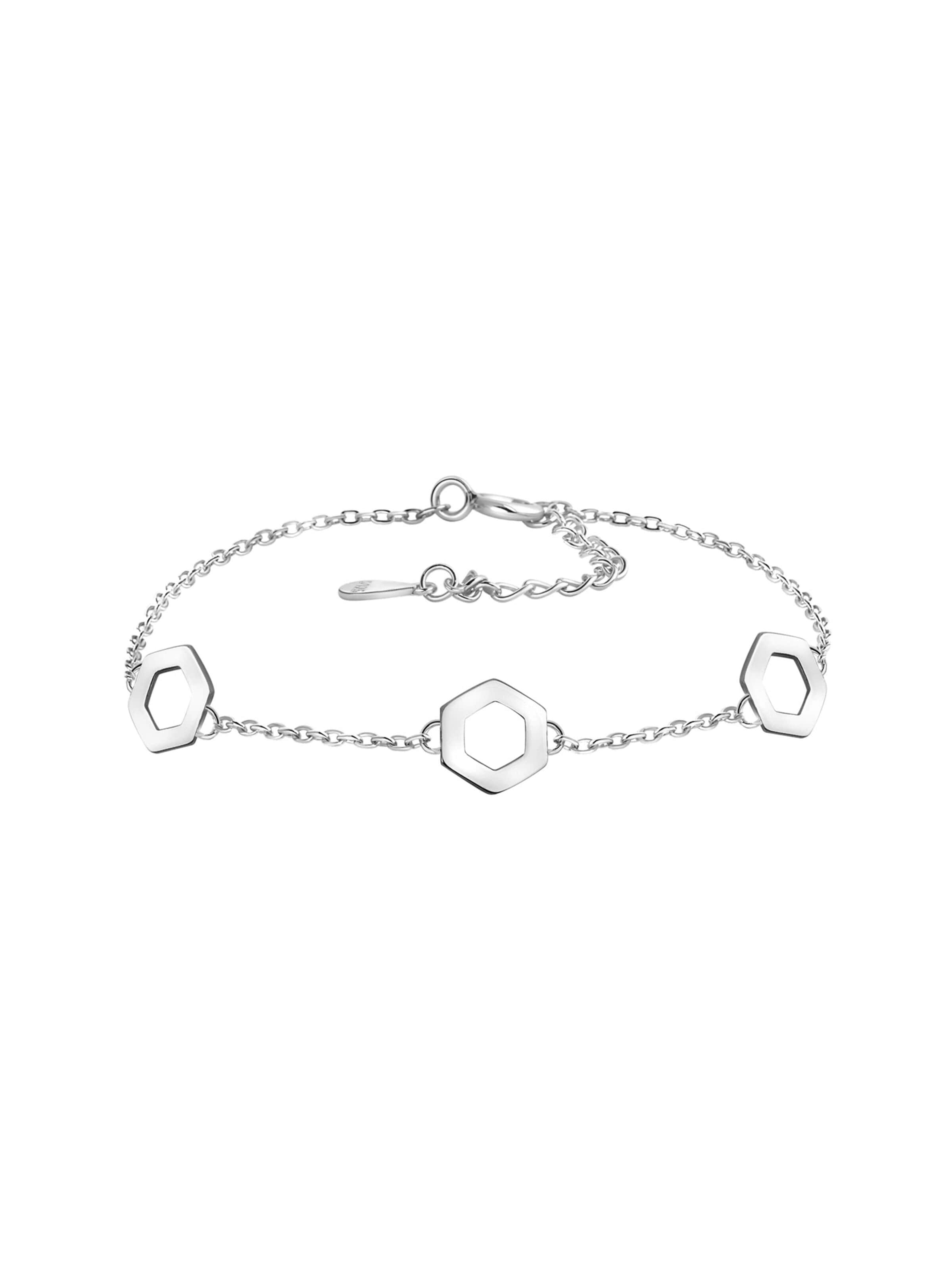 Sofia Milani Armband 'Hexagon'‌‌‌‌‌‌‌‌‌‌ in Silber: Vorderseite