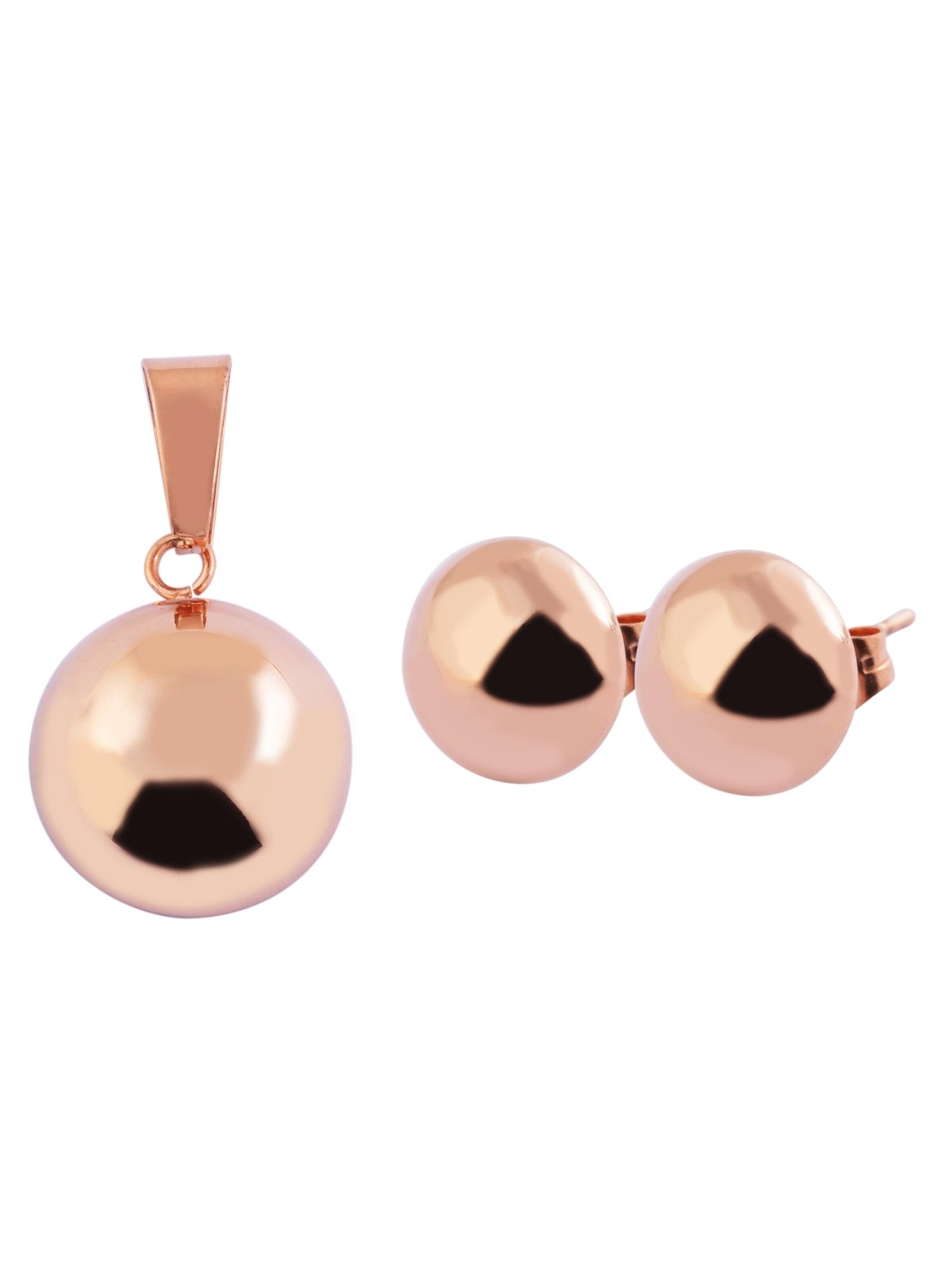 Akzent Jewelry Set 'Edelstahl silber' in Gold: front