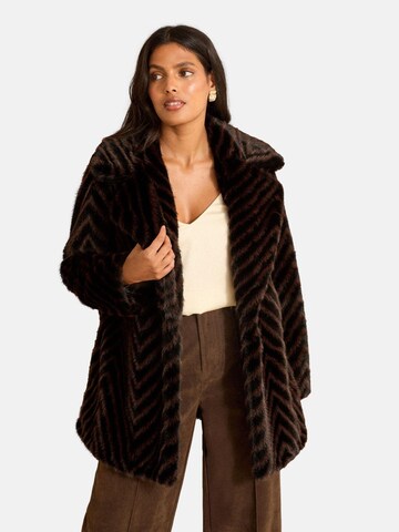 Manteau mi-saison 'Chevron' love & roses en marron : devant