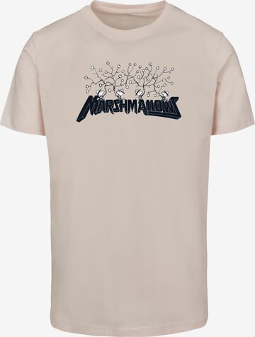 Merchcode Shirt 'Peanuts - Marshmallows' in Pink: front