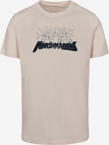 Merchcode Shirt 'Peanuts - Marshmallows' in Roze: voorkant