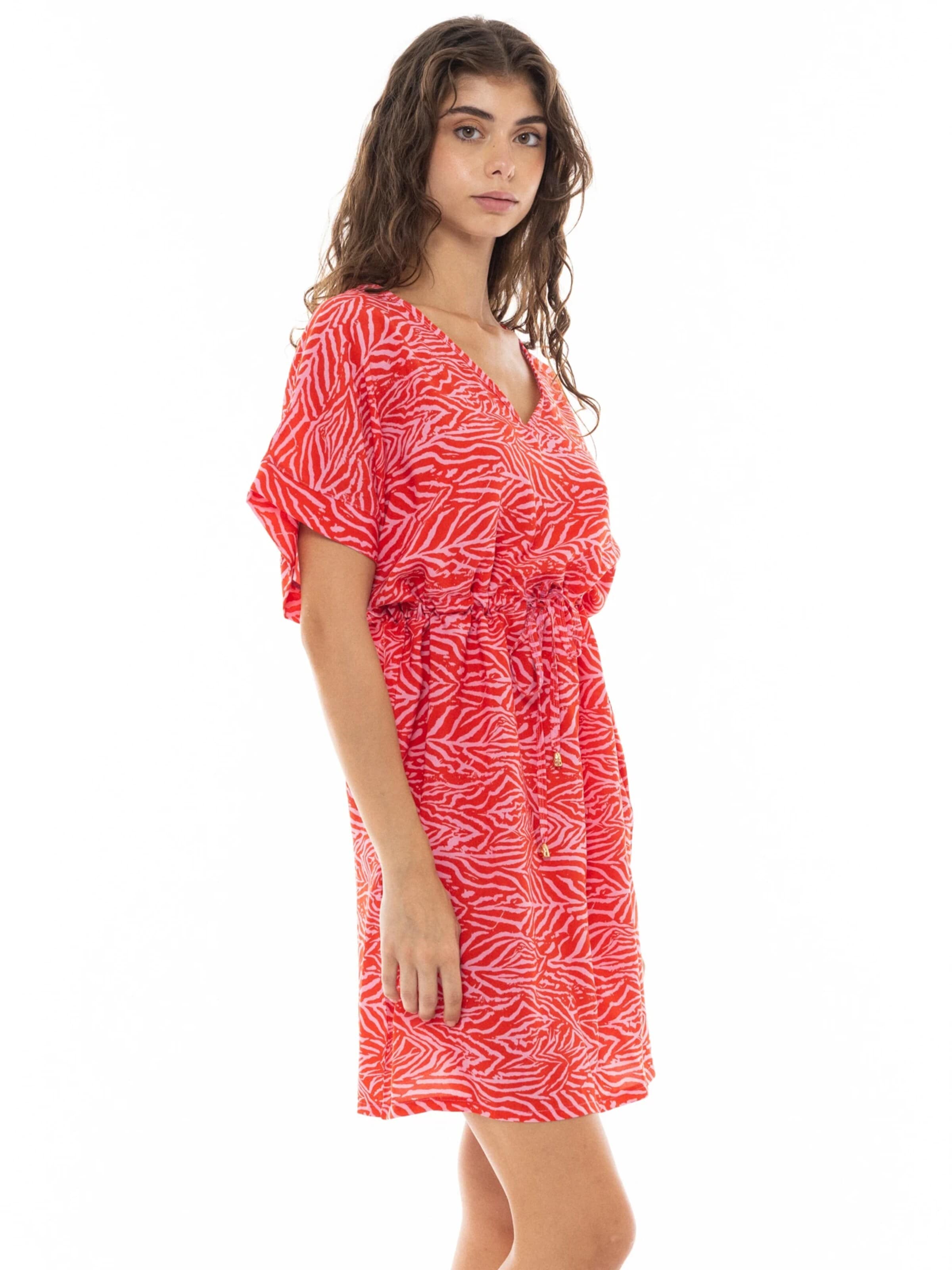 Pink Label - Vestido de verano 'BEACHWEAR RED LEO' en rojo