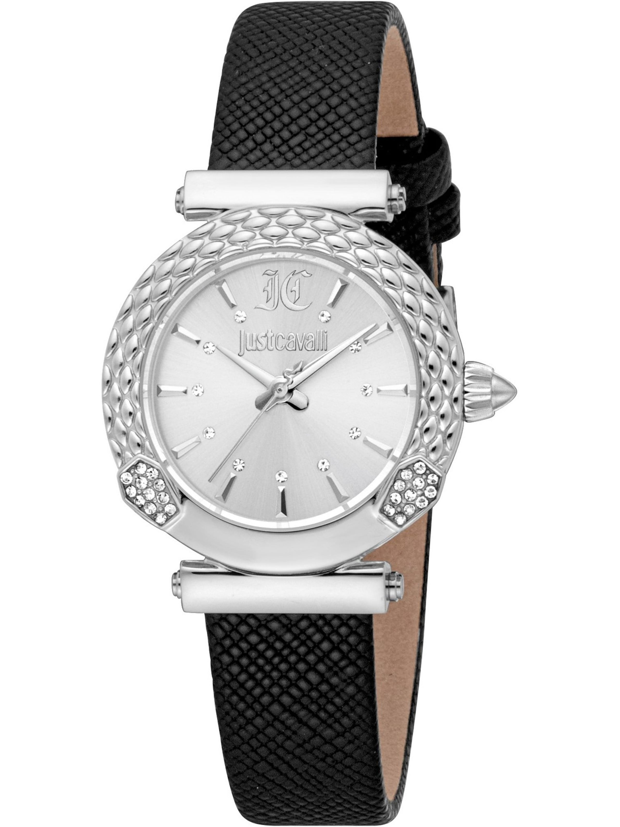 Just Cavalli Analoguhr in Schwarz: Vorderseite