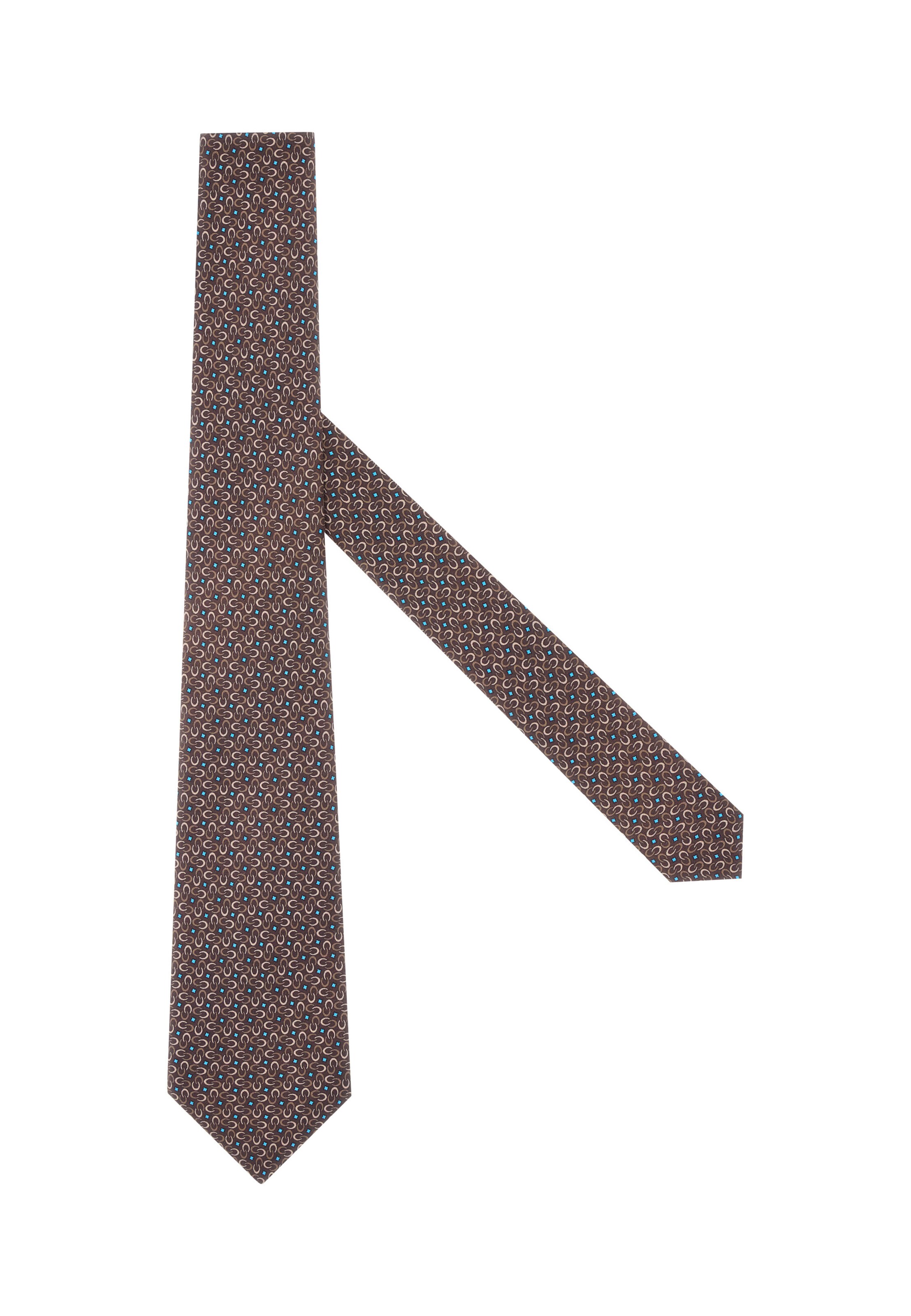 Boggi Milano Stropdas in de kleur Beige / Neonblauw / Bruin, Productweergave