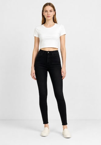 Elara Skinny Jeans in Schwarz: Vorderseite