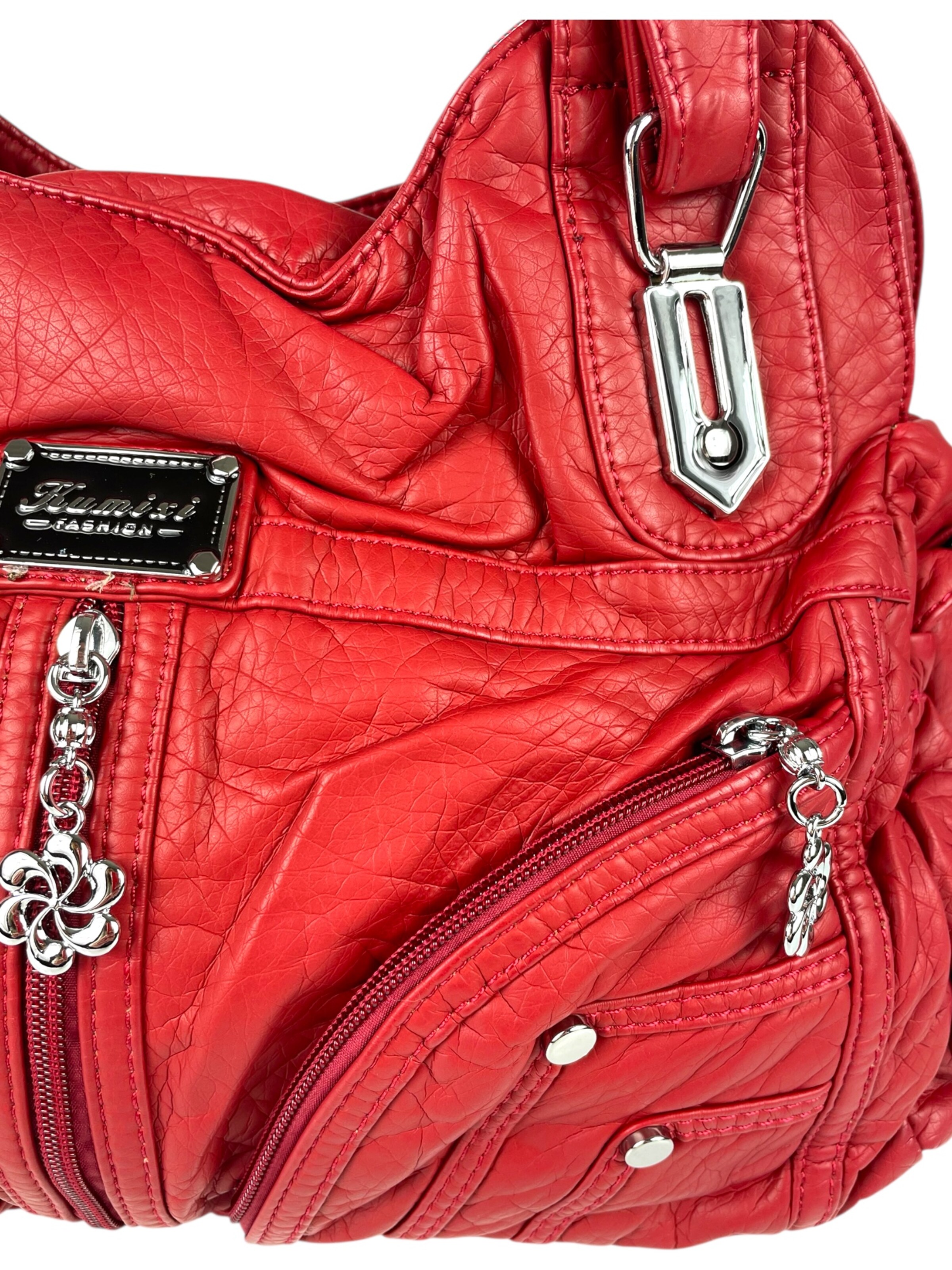 Borsa a spalla 'Schultertasche' di Kumixi in rosso