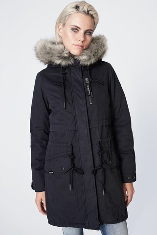 Harlem Soul Between-Seasons Parka 'Clau-Dia' in Black: front