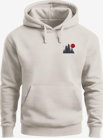 Neverless Sweatshirt 'Waldkette Badge' in Beige: Vorderseite
