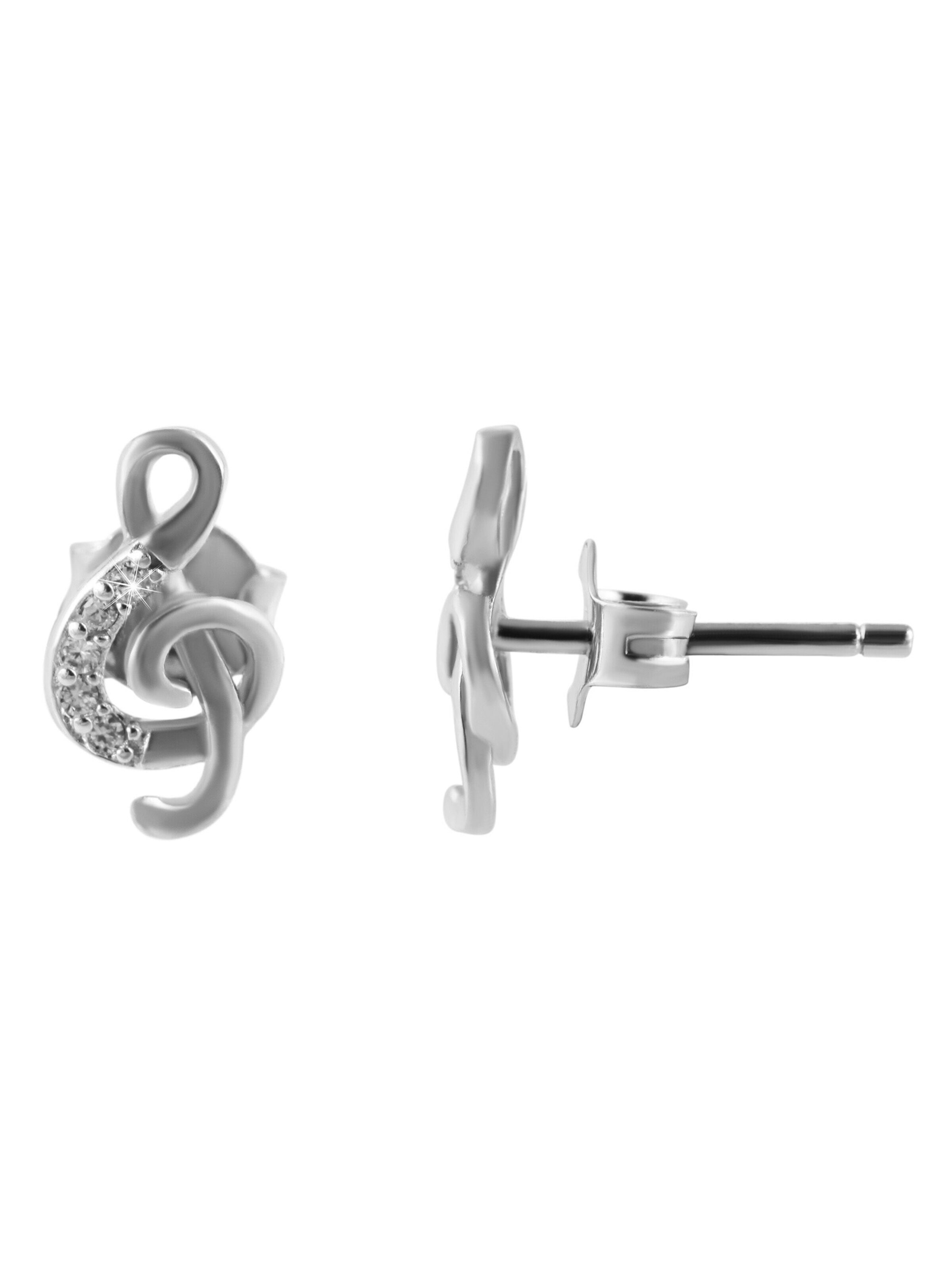 Akzent Jewelry Set '"Renwa" aus 925 Sterlingsilber, rhodiniert, Schmuckset Musiknote' in Silver: front
