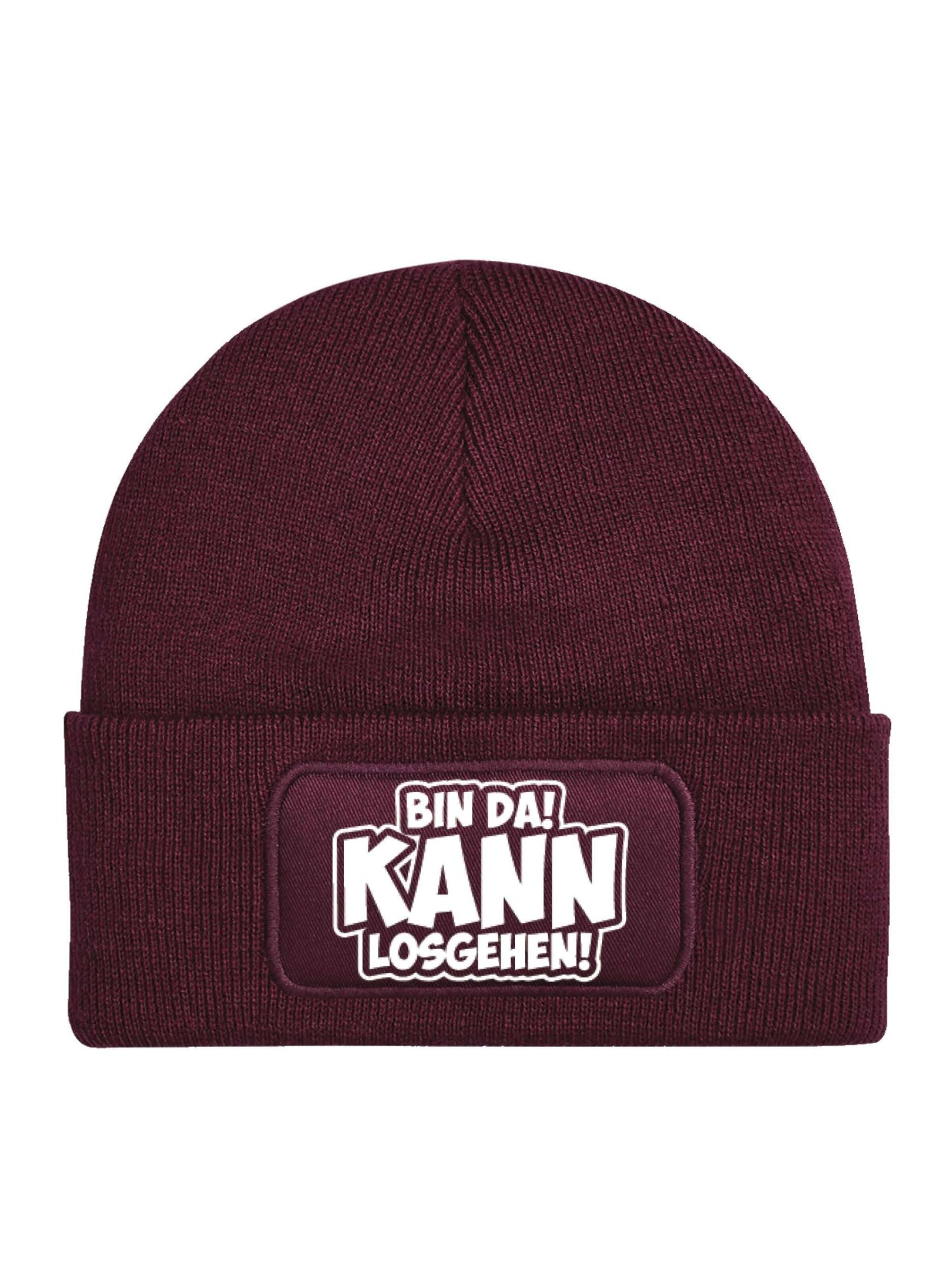 Youth Designz Beanie 'Bin da, kann losgehen' in Red: front