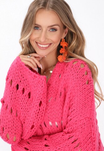 IZIA Gebreid vest 'Boho' in Roze