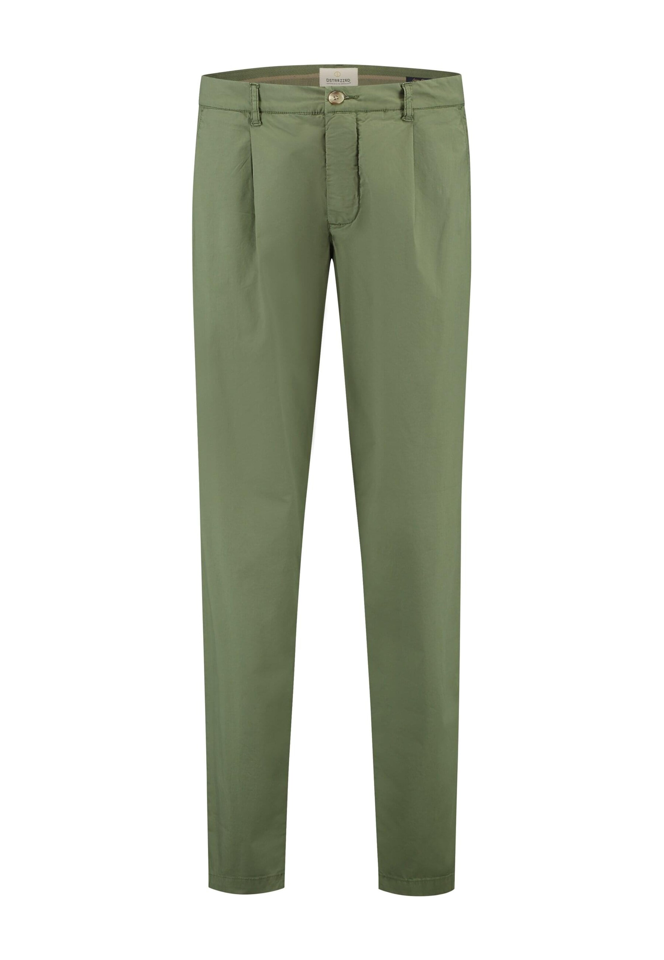 Dstrezzed Loosefit Kalhoty se sklady v pase 'Henry' – zelená: přední strana