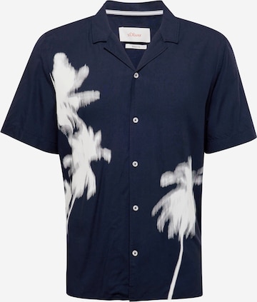 s.Oliver Comfort fit Overhemd in Blauw: voorkant
