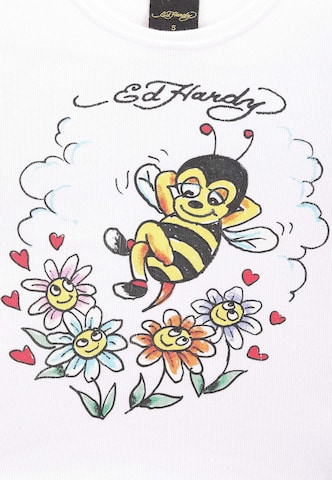 Maglietta 'Biene' di Ed Hardy in bianco