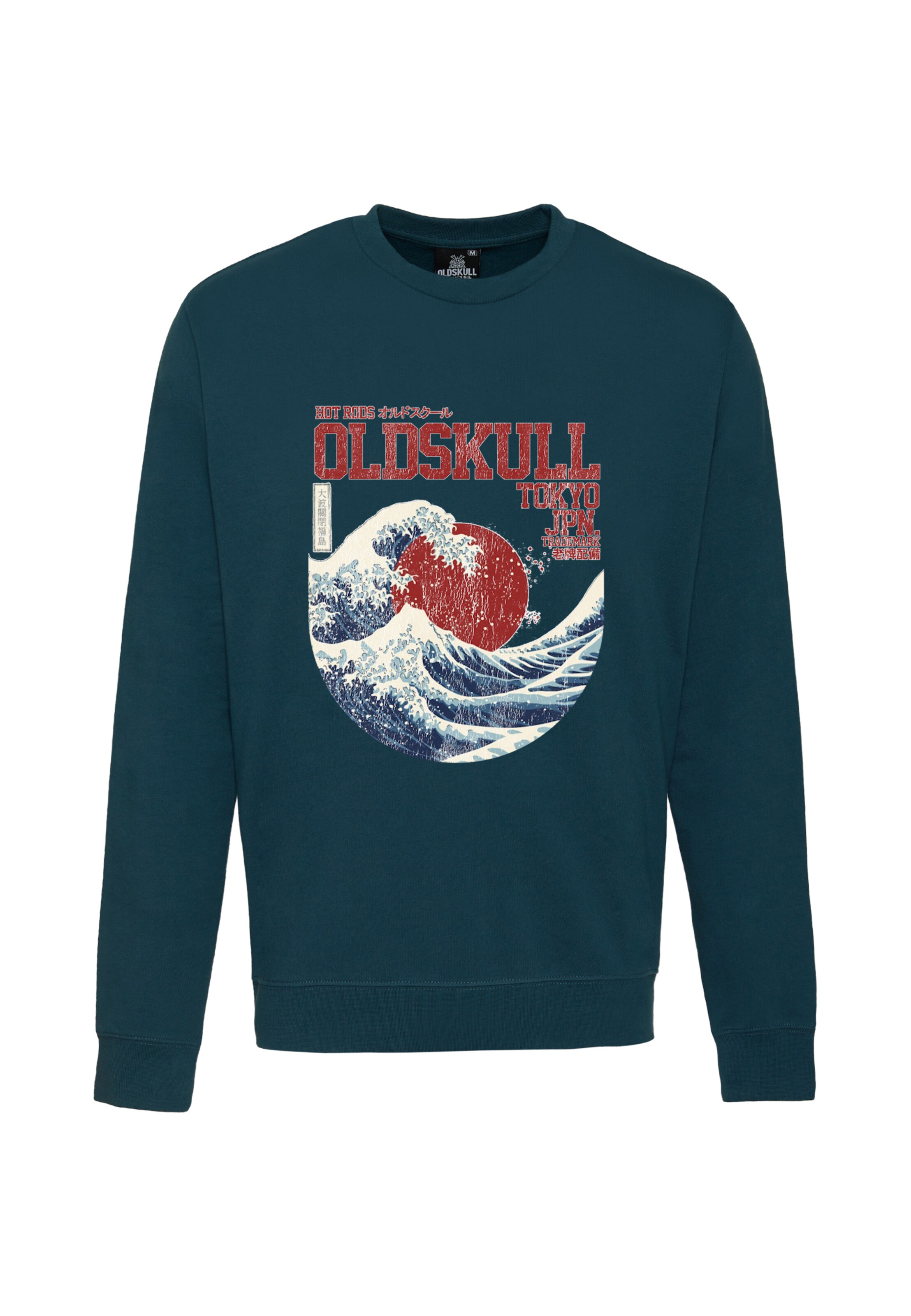 Oldskull Sweatshirt 'Asian Big W Vintage Logo Graphic' in Grün: Vorderseite