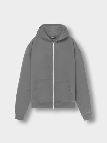 Burocs Zip-Up Hoodie 'Oversized' in Grey: front