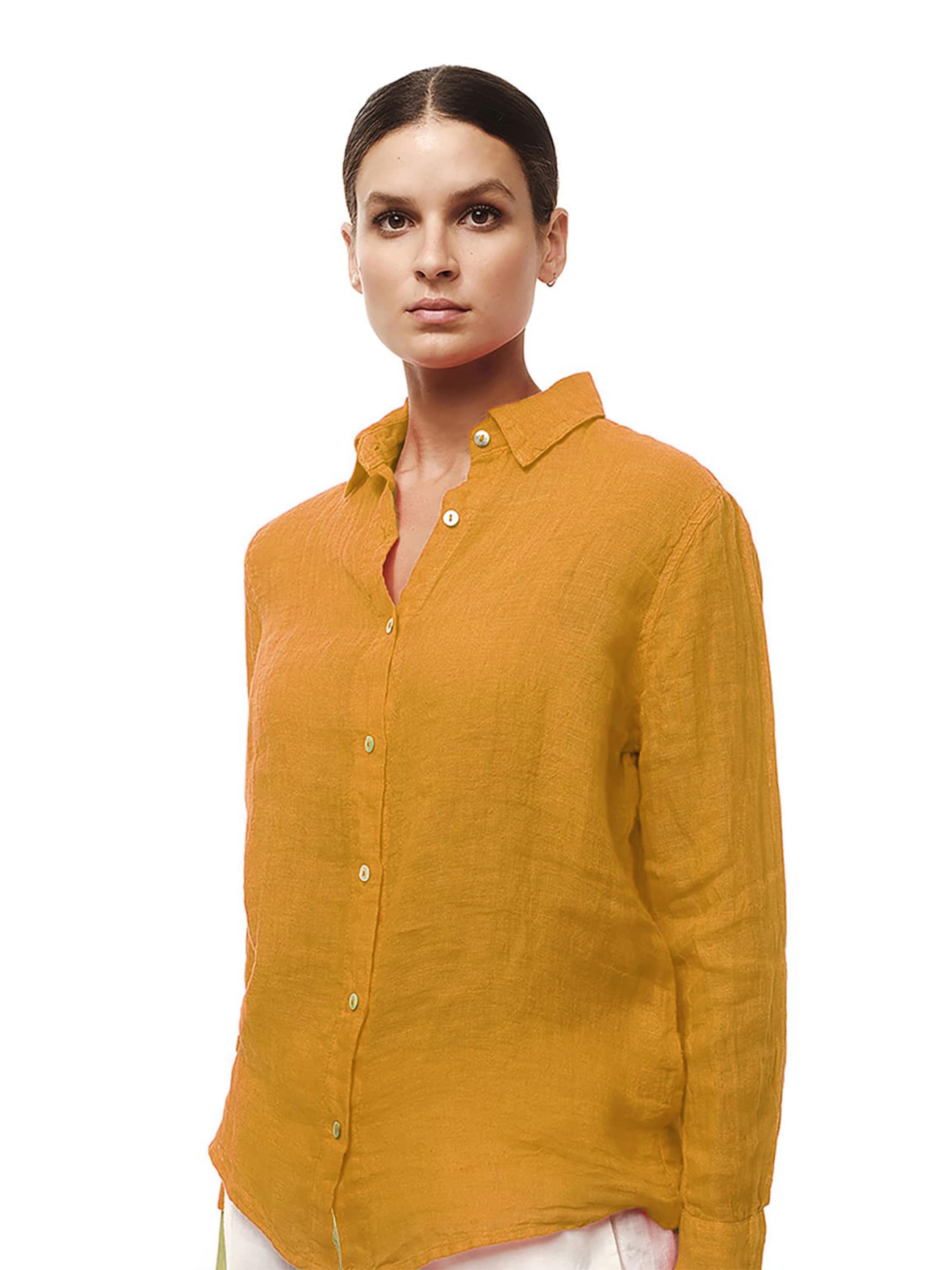 Camicia da donna di Haris Cotton in giallo: frontale