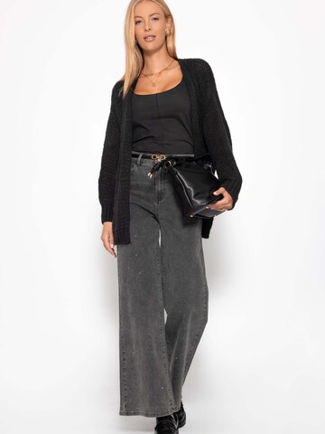 SASSYCLASSY Oversizestrickjacke‌‌‌‌‌ in Schwarz