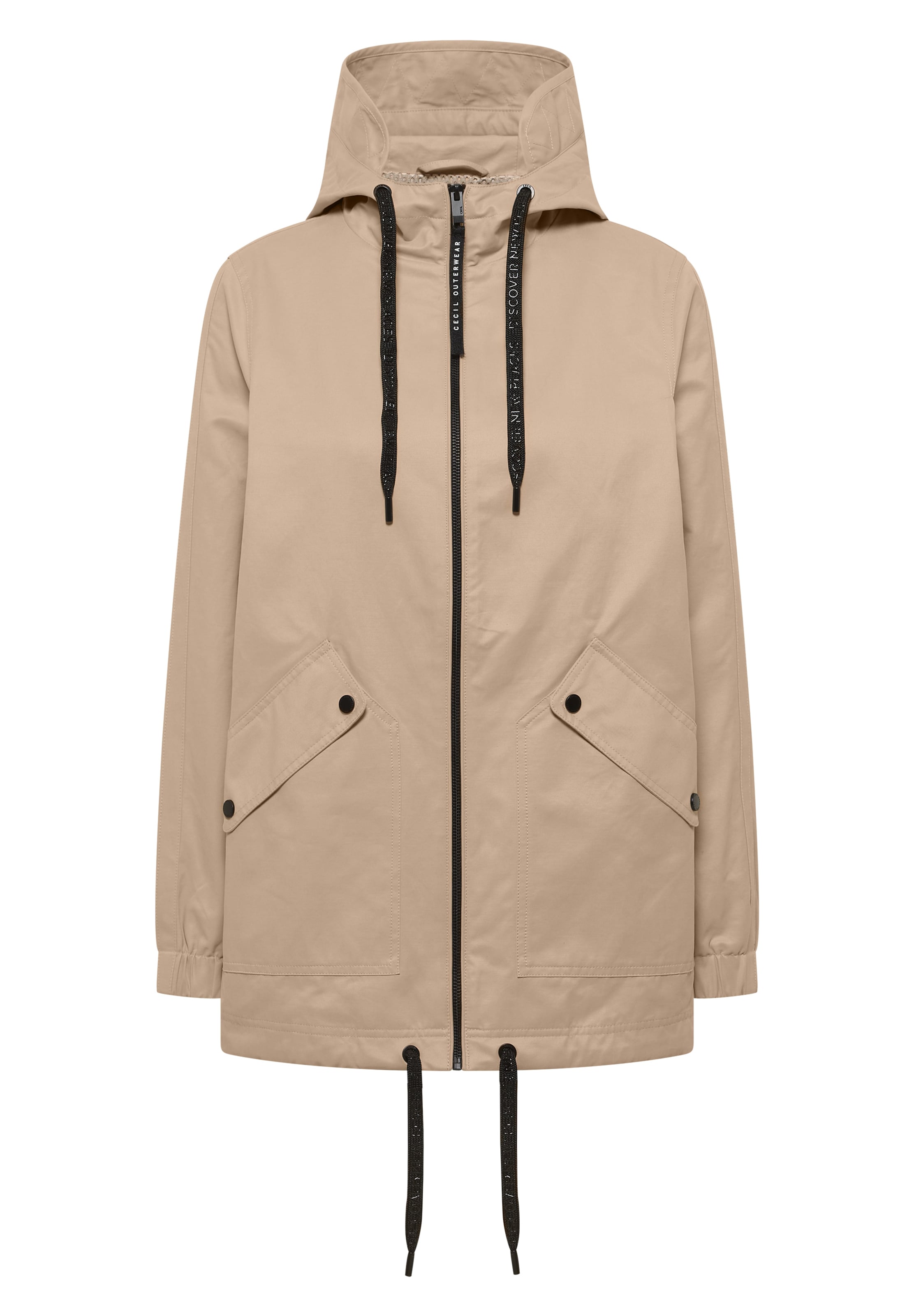 CECIL Between-Seasons Parka in Beige: front