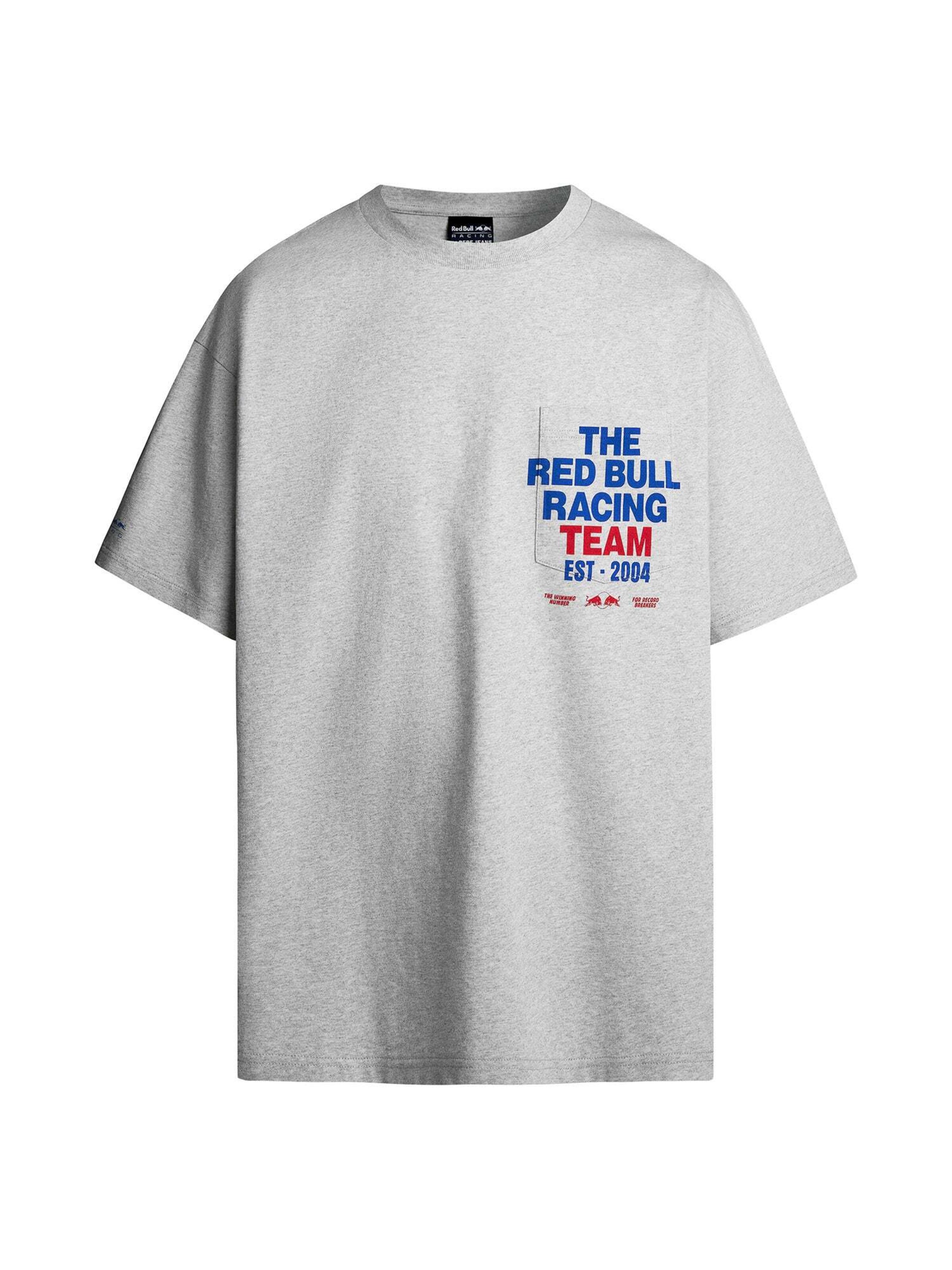 Maglietta 'Pocket Print Tee' di Red Bull Racing x Pepe Jeans in grigio: frontale
