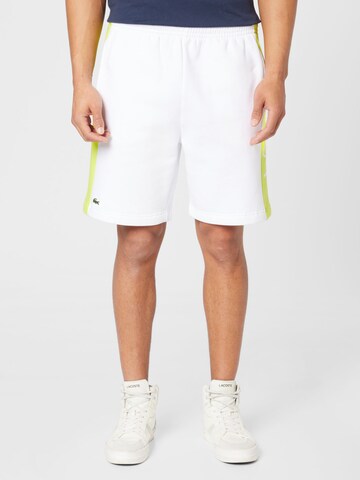 LACOSTE Regular Pants in White: front