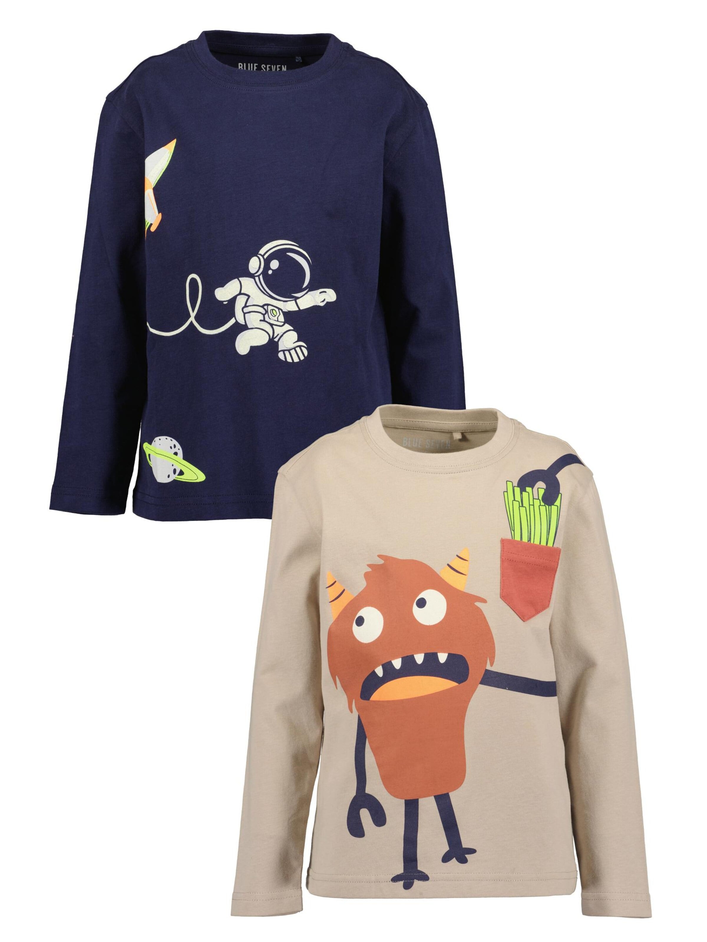 BLUE SEVEN Shirt in 104/Regular in beige / dunkelblau / mischfarben, Produktansicht