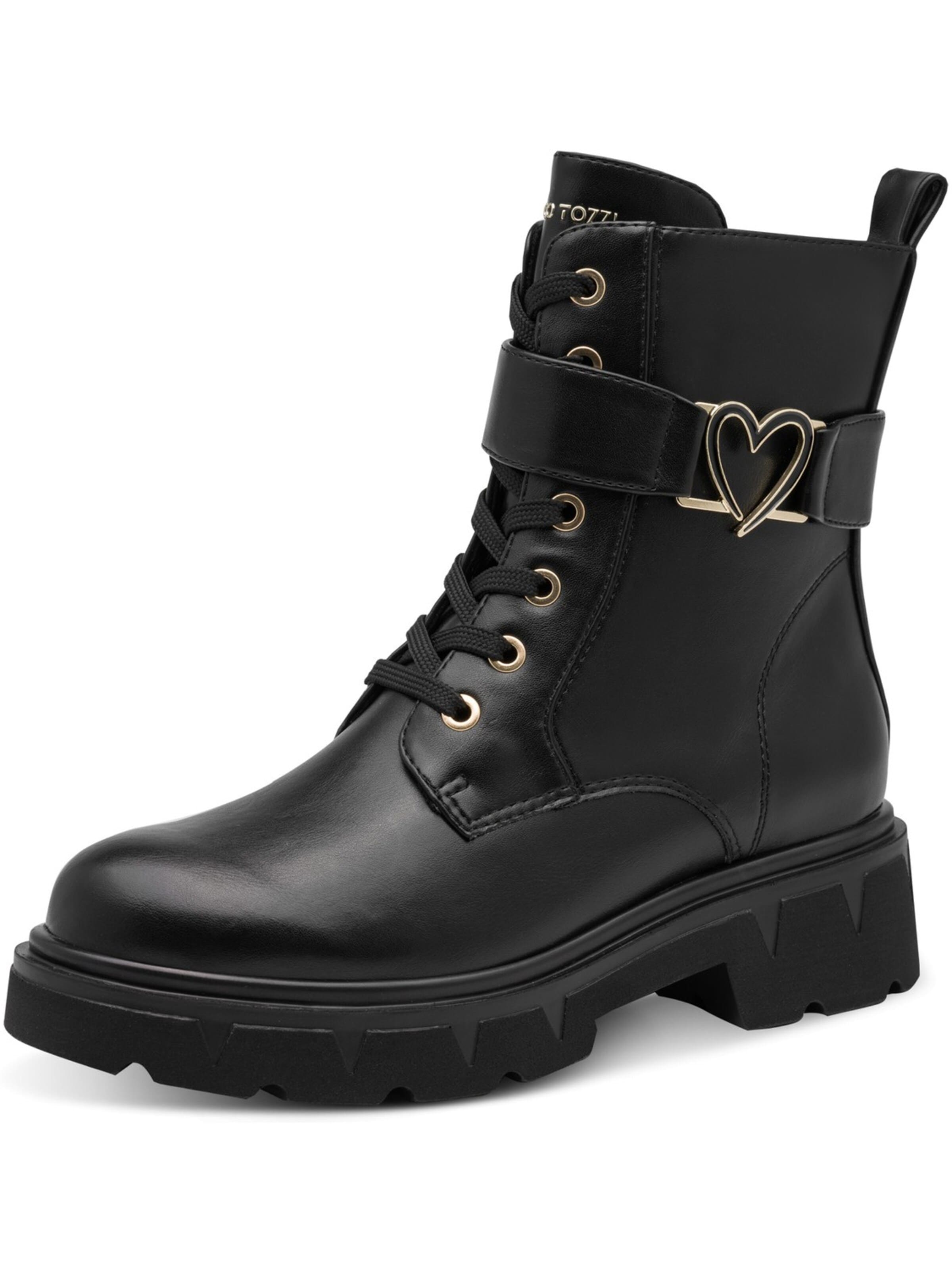 MARCO TOZZI Lace-Up Ankle Boots in Black: front