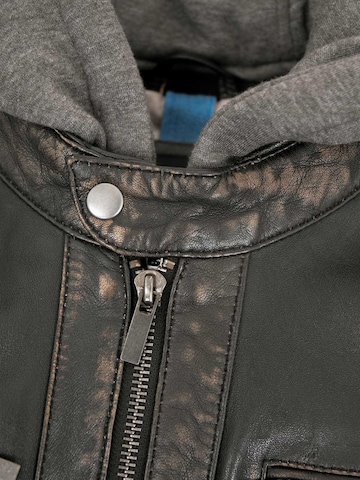 Lederjacken24 Between-Season Jacket 'Zenon-1' in Black