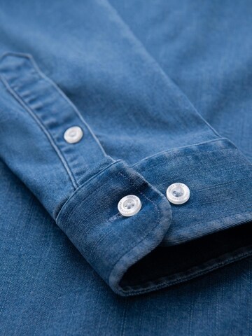 Ombre Slim Fit Hemd 'OM-SHDS-0180' in Blau