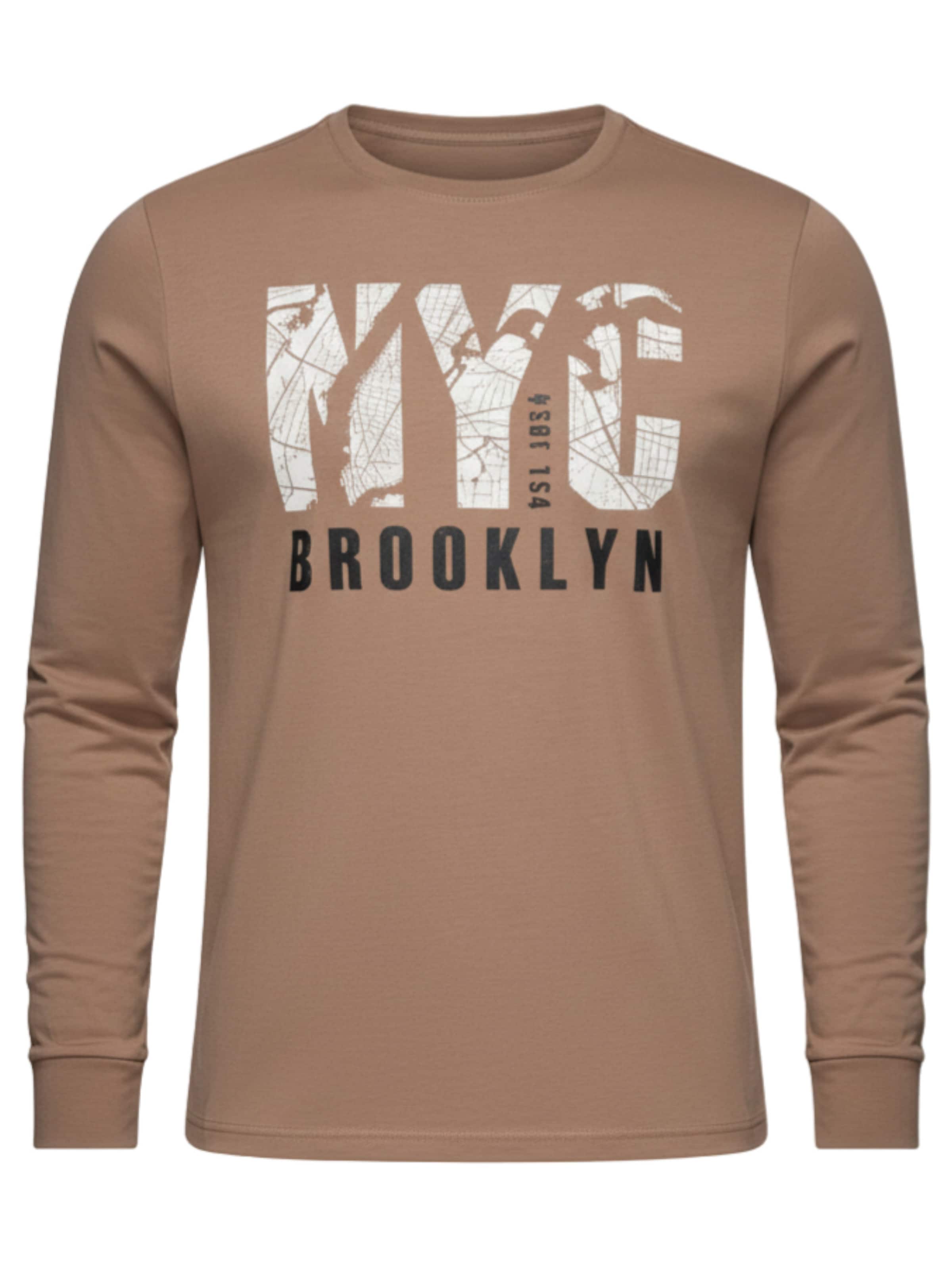 T-Shirt 'OM-LSPT-0131' Ombre en marron : devant