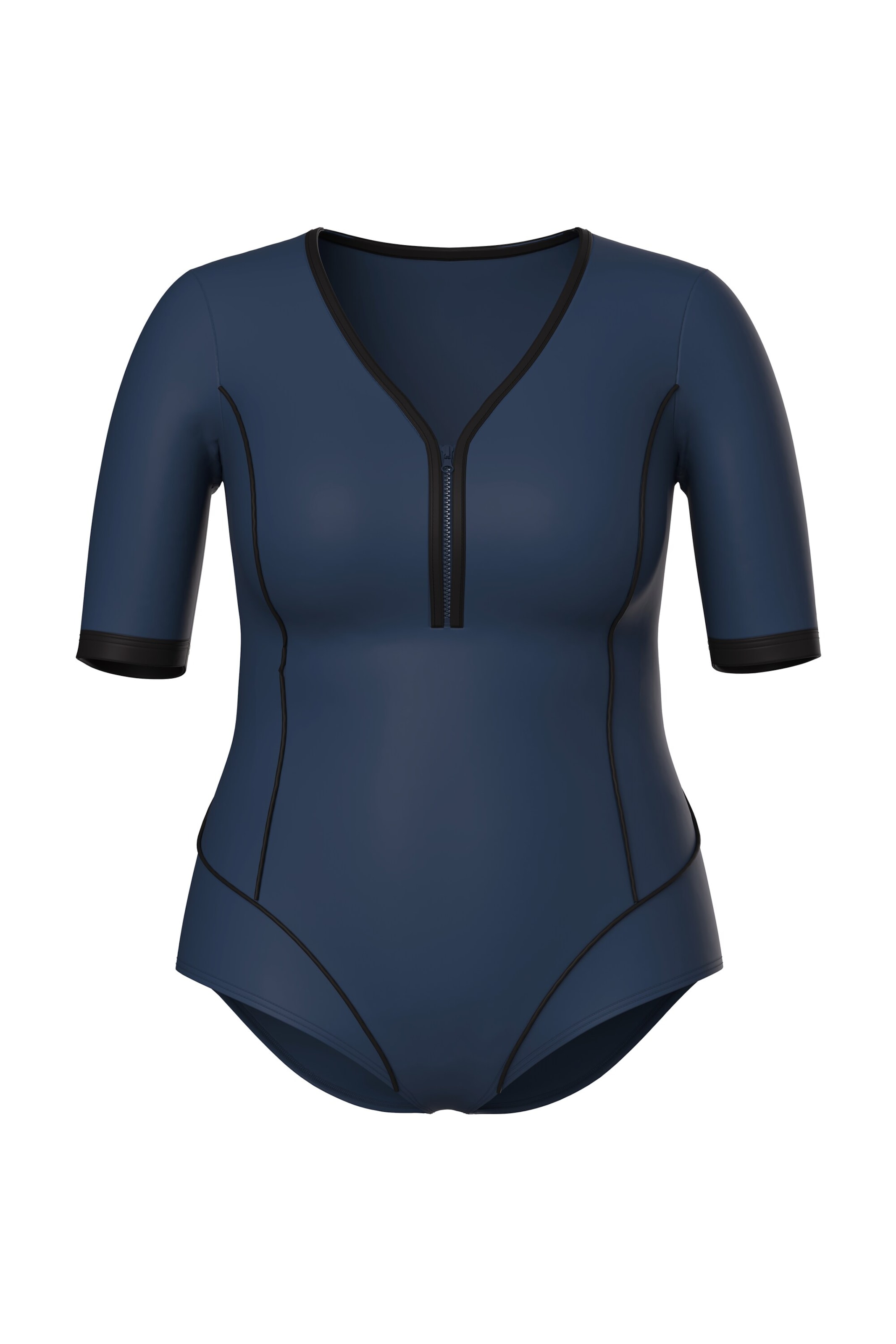 Ulla Popken Bustier Badeanzug in Blau: Vorderseite