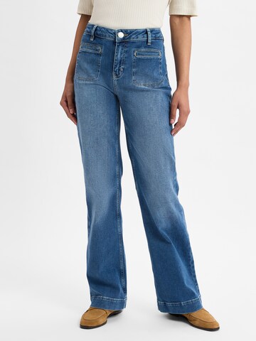 OPUS Loose fit Pants ' Ebbi Long Flared ' in Blue: front