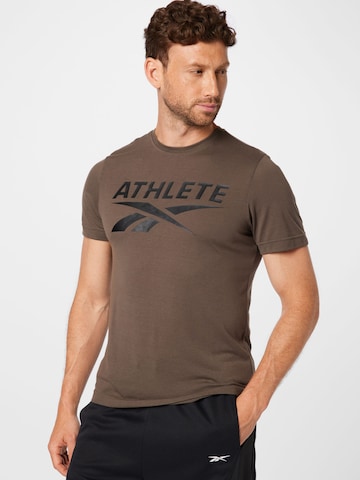 Loosefit Tricou 'Athlete' de la Reebok pe verde: față