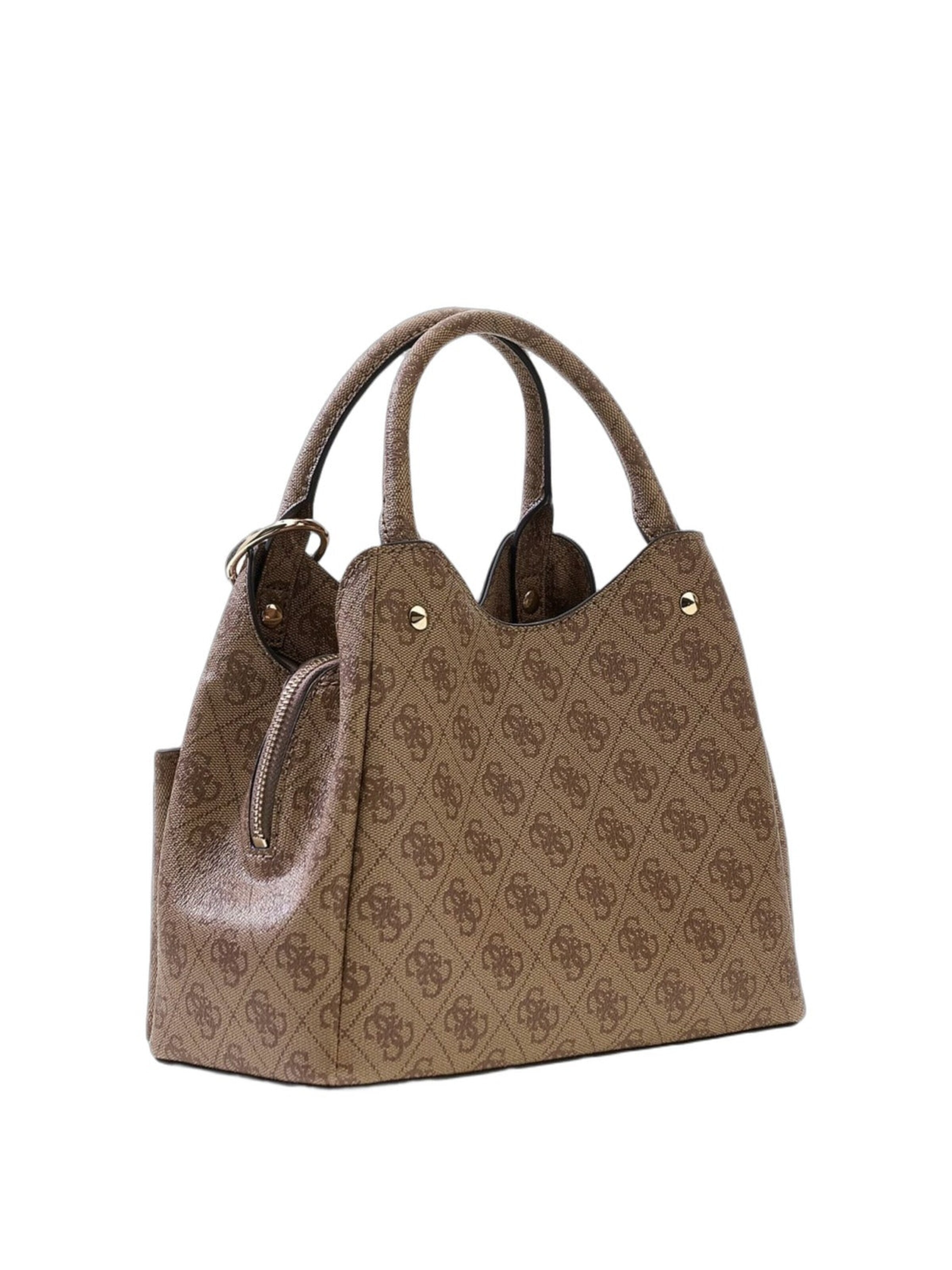 GUESS Nakupovalna torba 'Guess Cabas Lorella Petit Monogramme Latte Logo' | bež barva