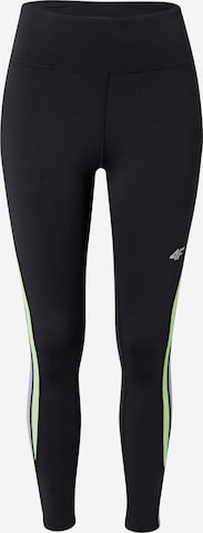 Skinny Pantalon de sport 4F en noir : devant