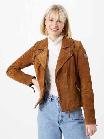 FREAKY NATION Between-season jacket 'Bikerprincess' in Brown: front