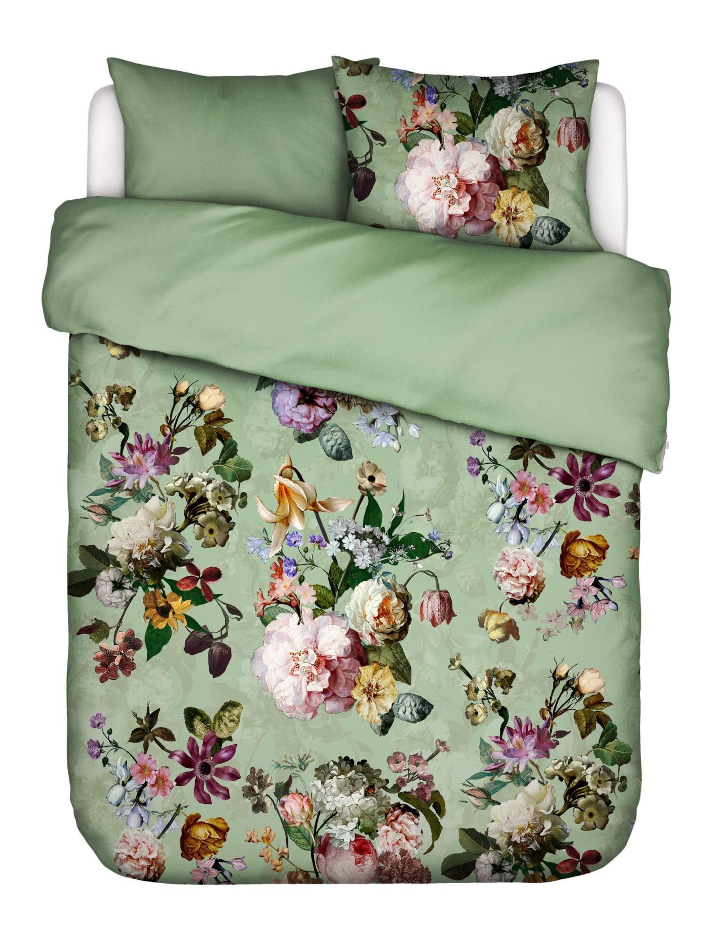 ESSENZA Duvet Cover 'Fleur' in Green: front