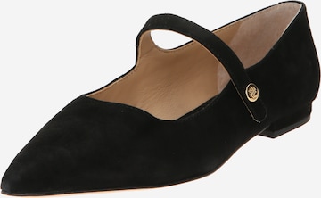 Lauren Ralph Lauren - Bailarinas con hebilla 'LONDYN' en negro: frente