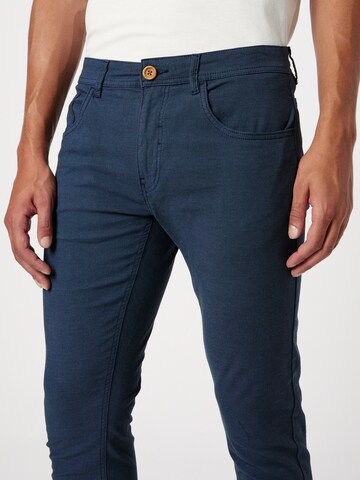 BLEND Slim fit Trousers 'Edford' in Blue
