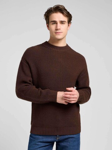 Lee Sweter 'Chunky Crew Neck' w kolorze brązowy: przód