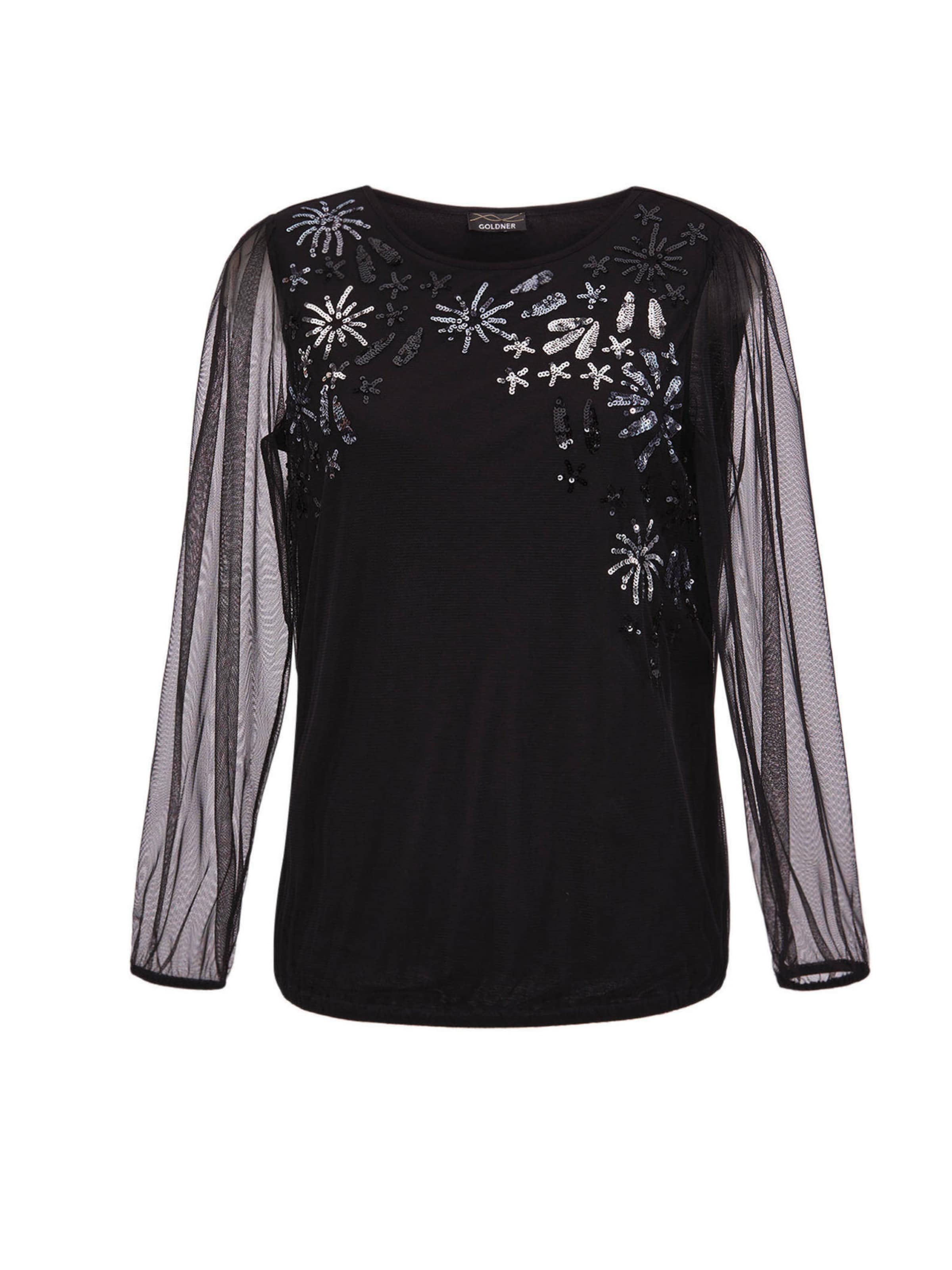 Goldner Bluse in Schwarz: Vorderseite