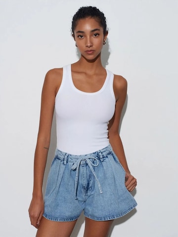 Dilvin - Perna larga Calças em azul: frente