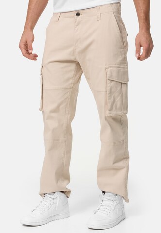 Regular Pantalon cargo INDICODE JEANS en beige